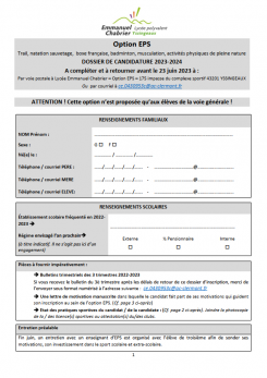 Dossier option eps